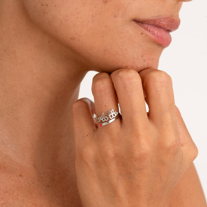 Birthstone Name Ring
