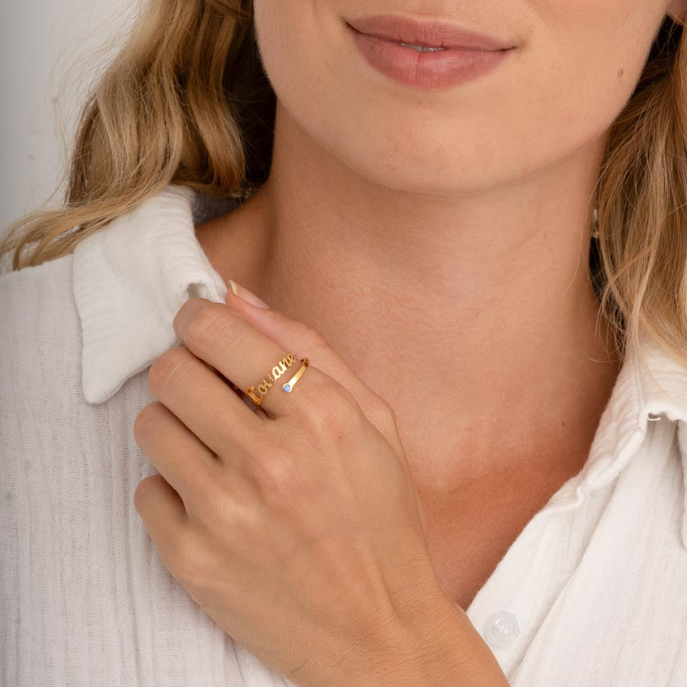 Naamring met geboortesteen