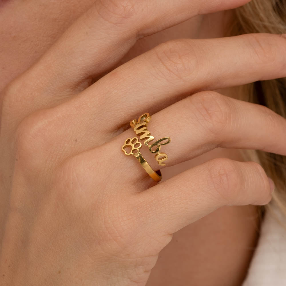 Personalized Name Ring with Symbol