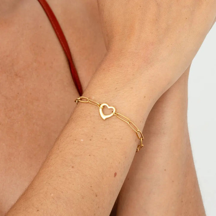 Open Heart Chain Bracelet