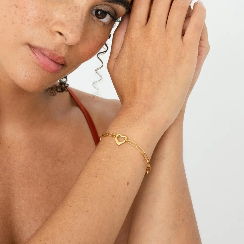 Open Heart Chain Bracelet