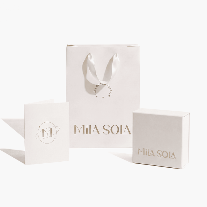 Includes a gift bag, jewelry box & personalized card